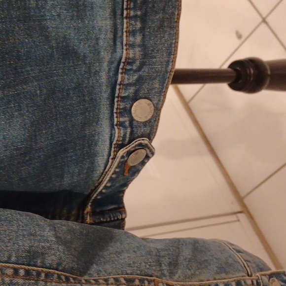 Blue Distressed Denim Jacket - Size 22 - Picture 6 of 11